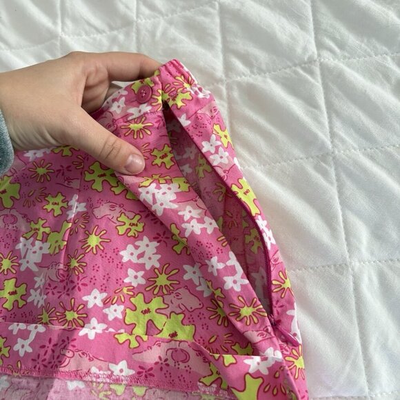 Vintage 90s Y2K Cathy Daniels Skort Skirt Womens Pink Green Hippo Floral Golf - Picture 7 of 8